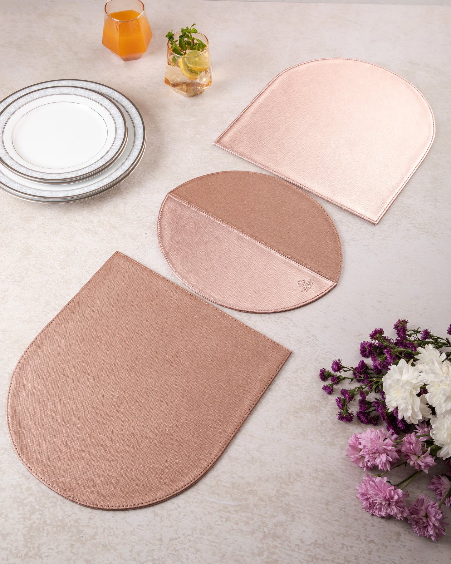 Table Mats - DVA - Rose Gold And Oxidized Reversible