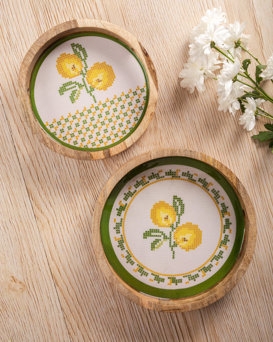 Set of 2 trays - aparajita - Off white