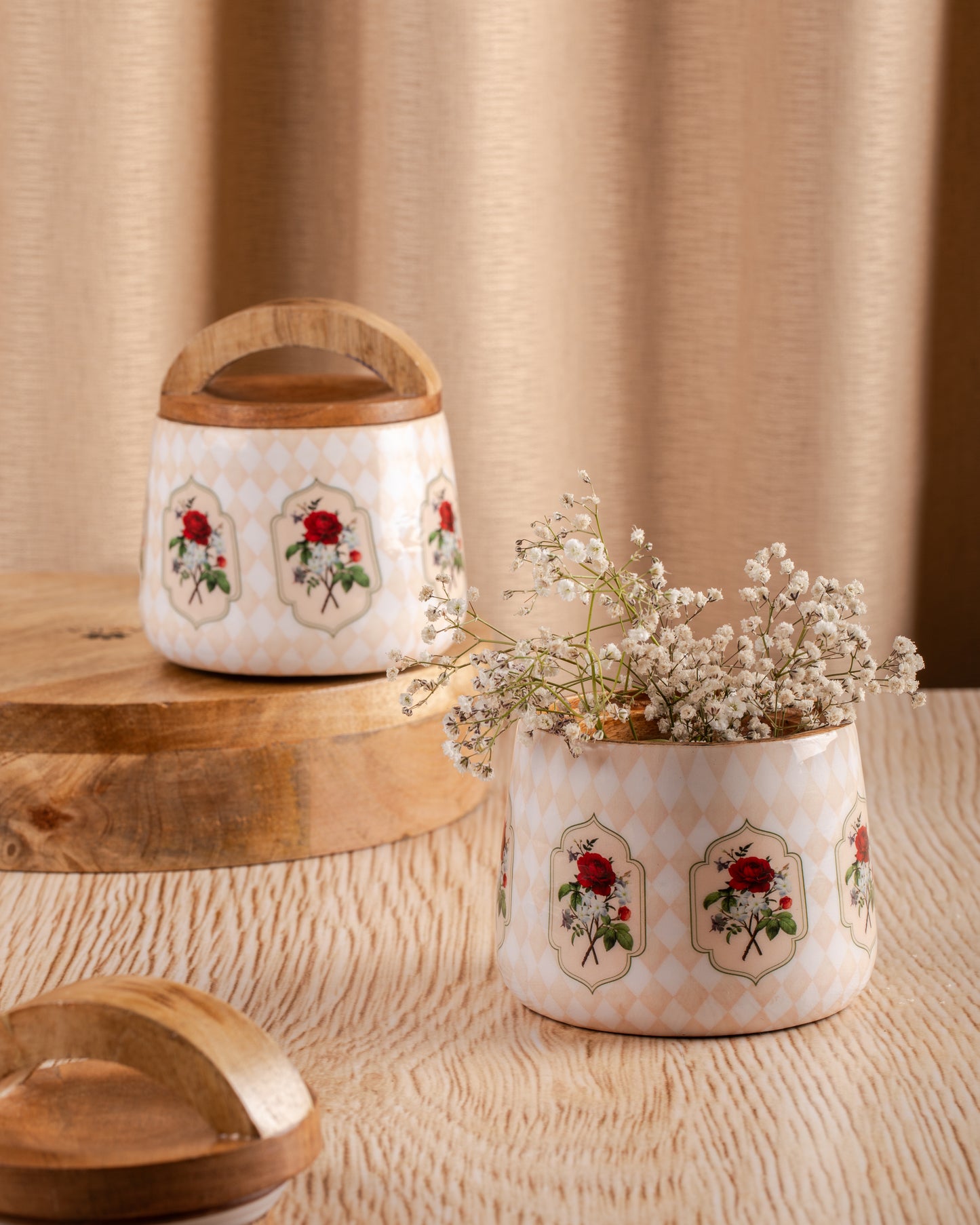 Set of 2 Jars - Red Rose