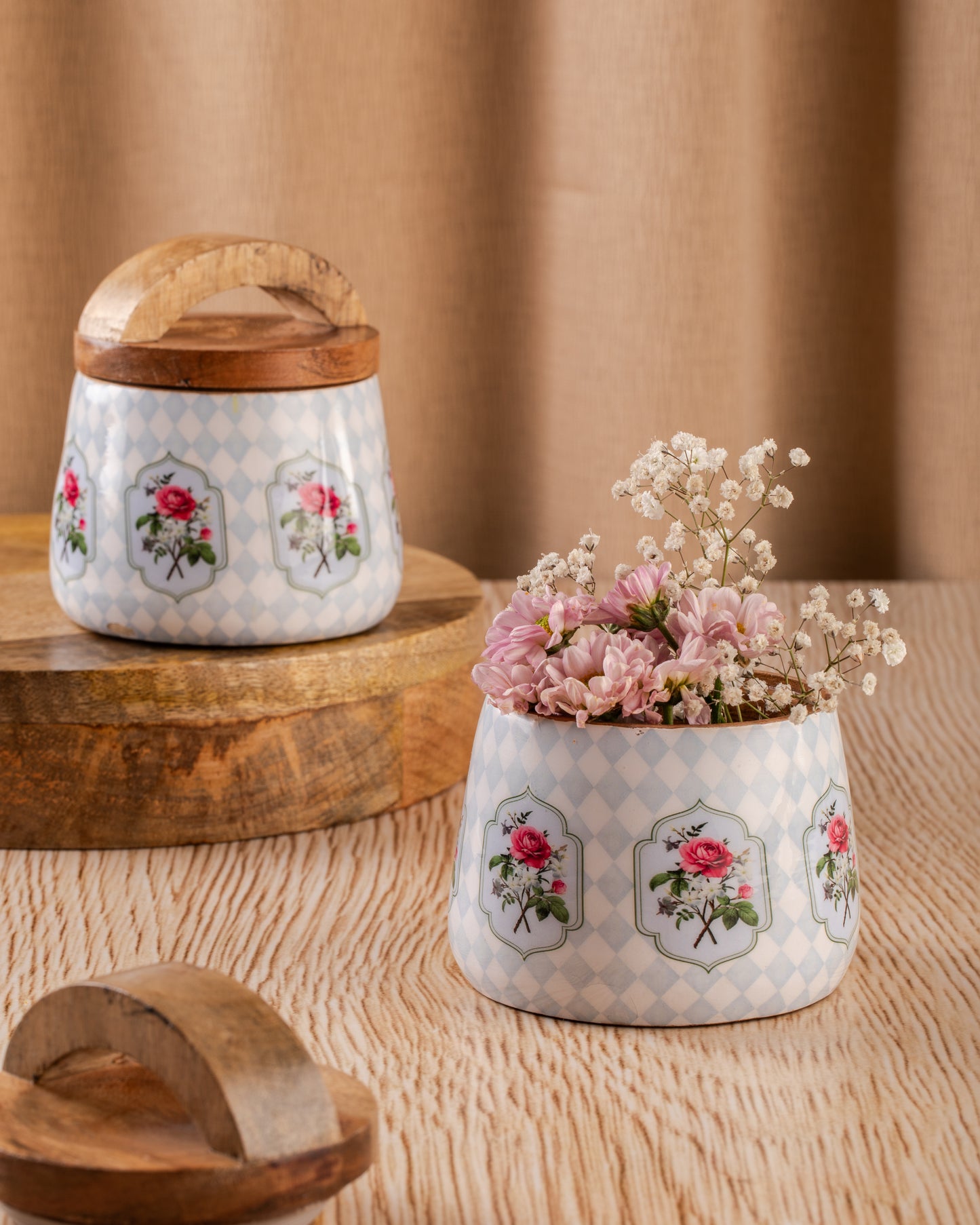 Set of 2 Jars - Pink rose