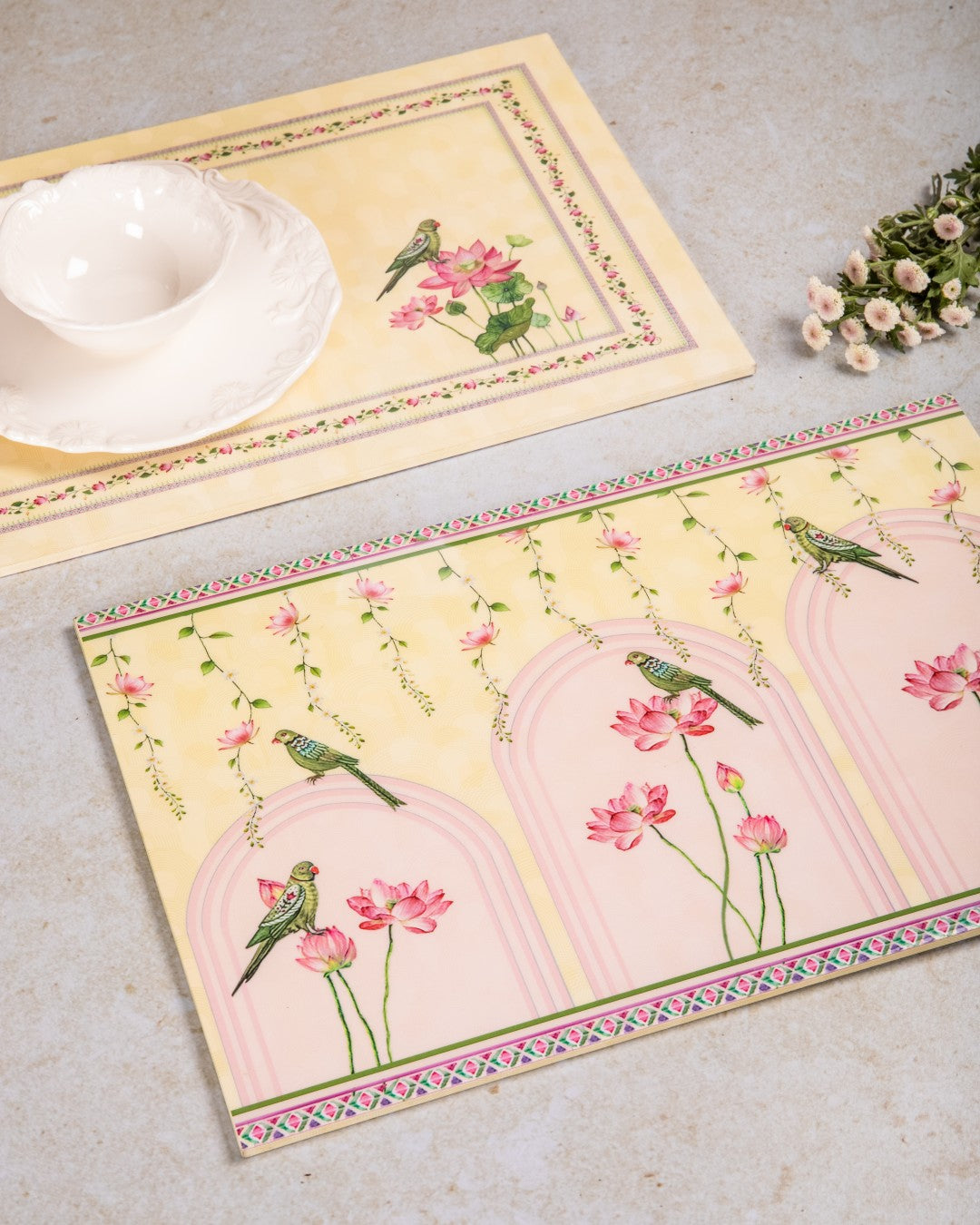 Wooden Table Mat - Yellow - Nilofer