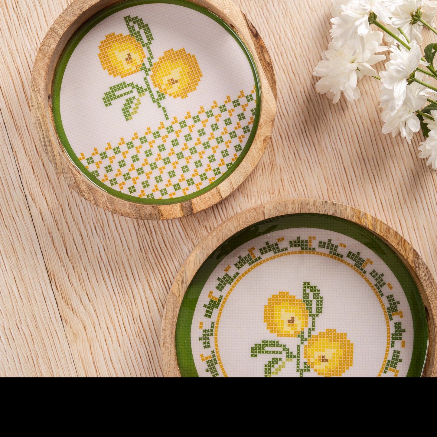 Set of 2 trays - aparajita - Off white