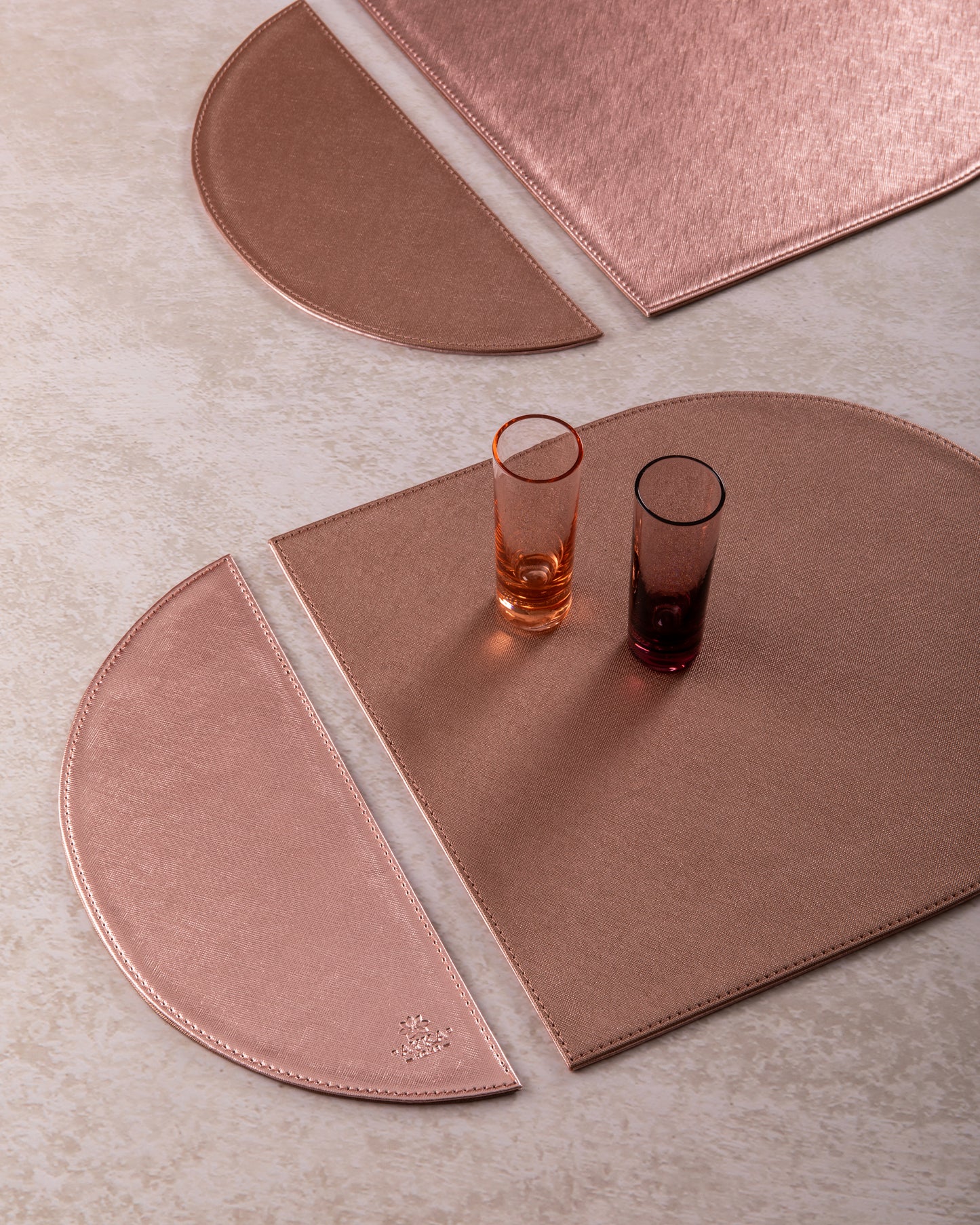 Table Mats - DVA - Rose Gold And Oxidized Reversible