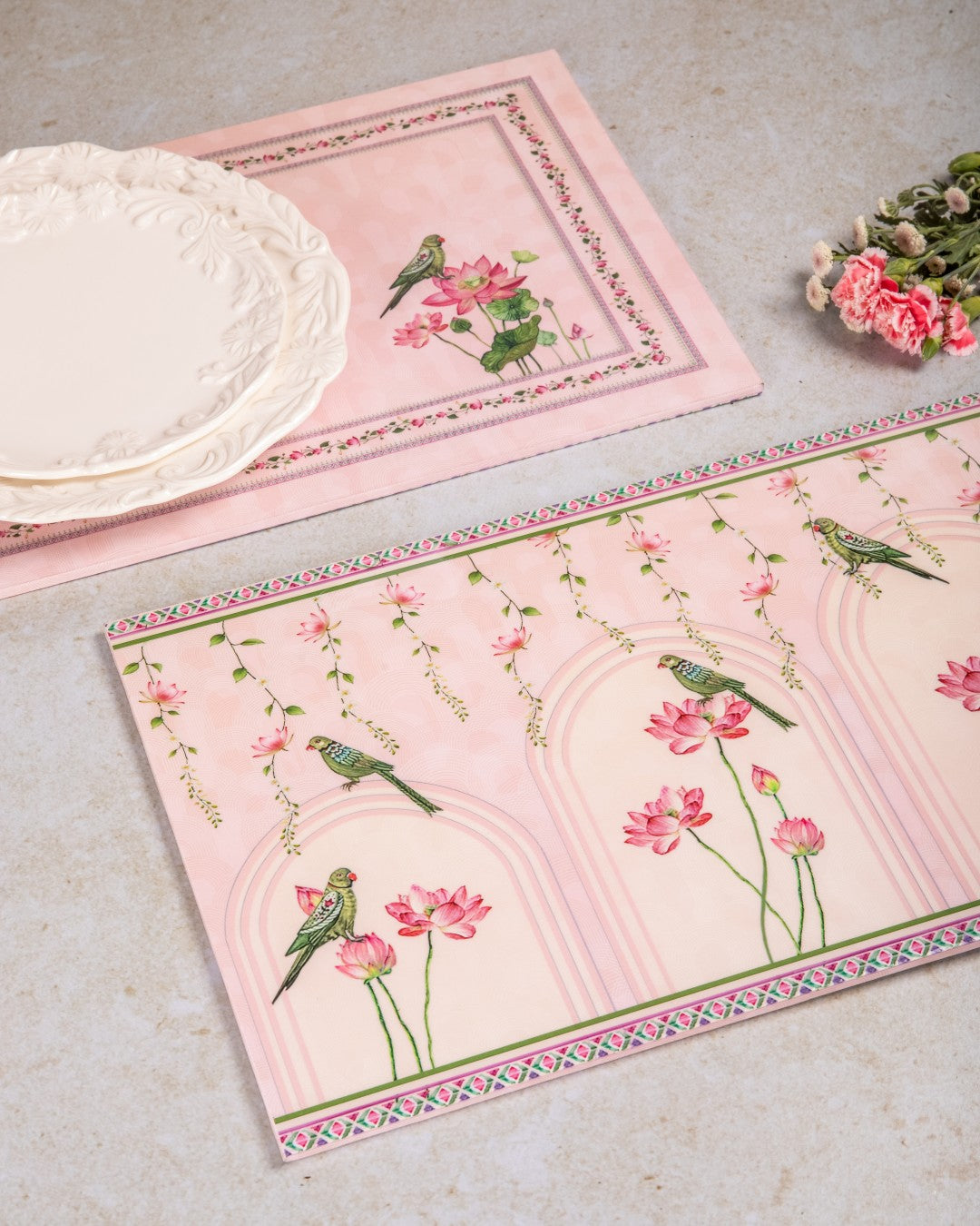 Wooden Table Mat - Pink - Nilofer