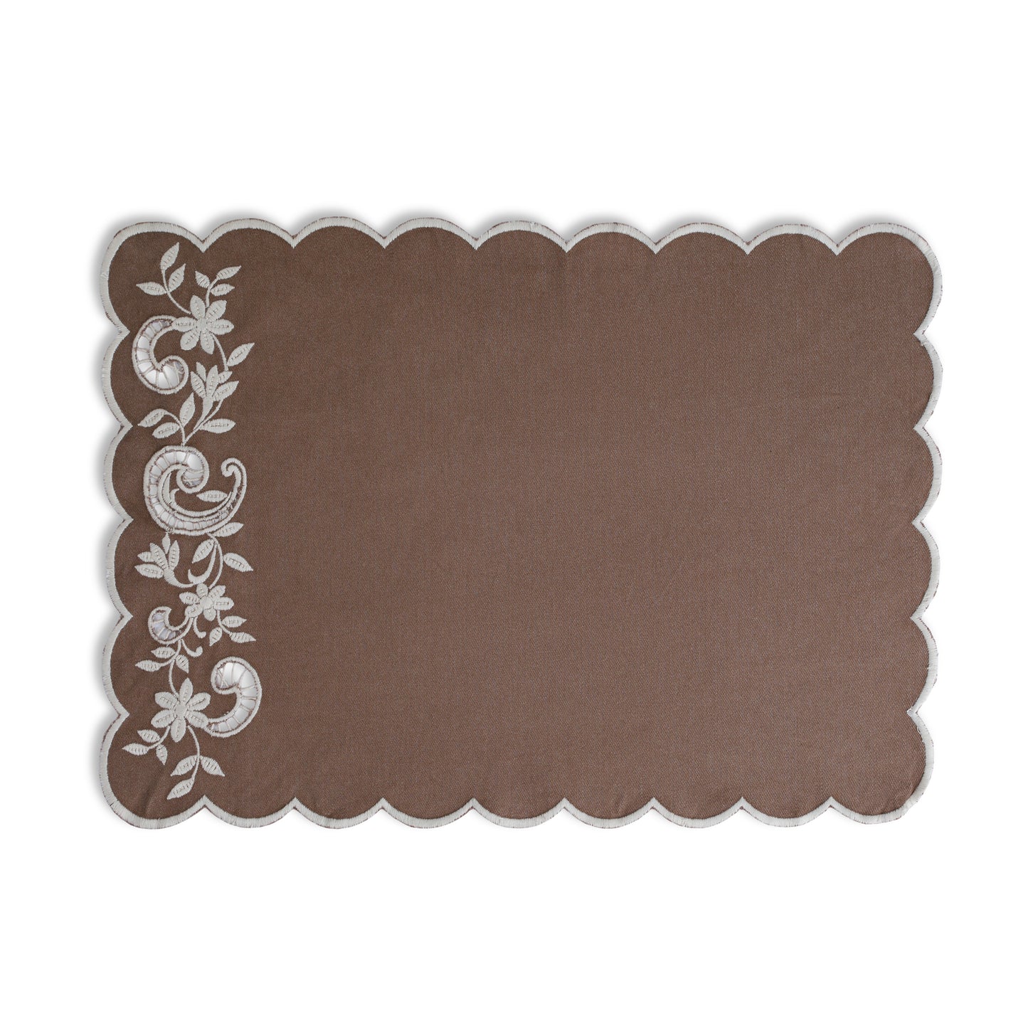 Shciffli Embroidered Mat - Beige