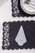 Embroidered Napkin - Charcoal
