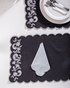 Shciffli Embroidered Mat - Charcoal