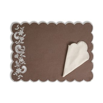 Embroidered Napkin - Beige