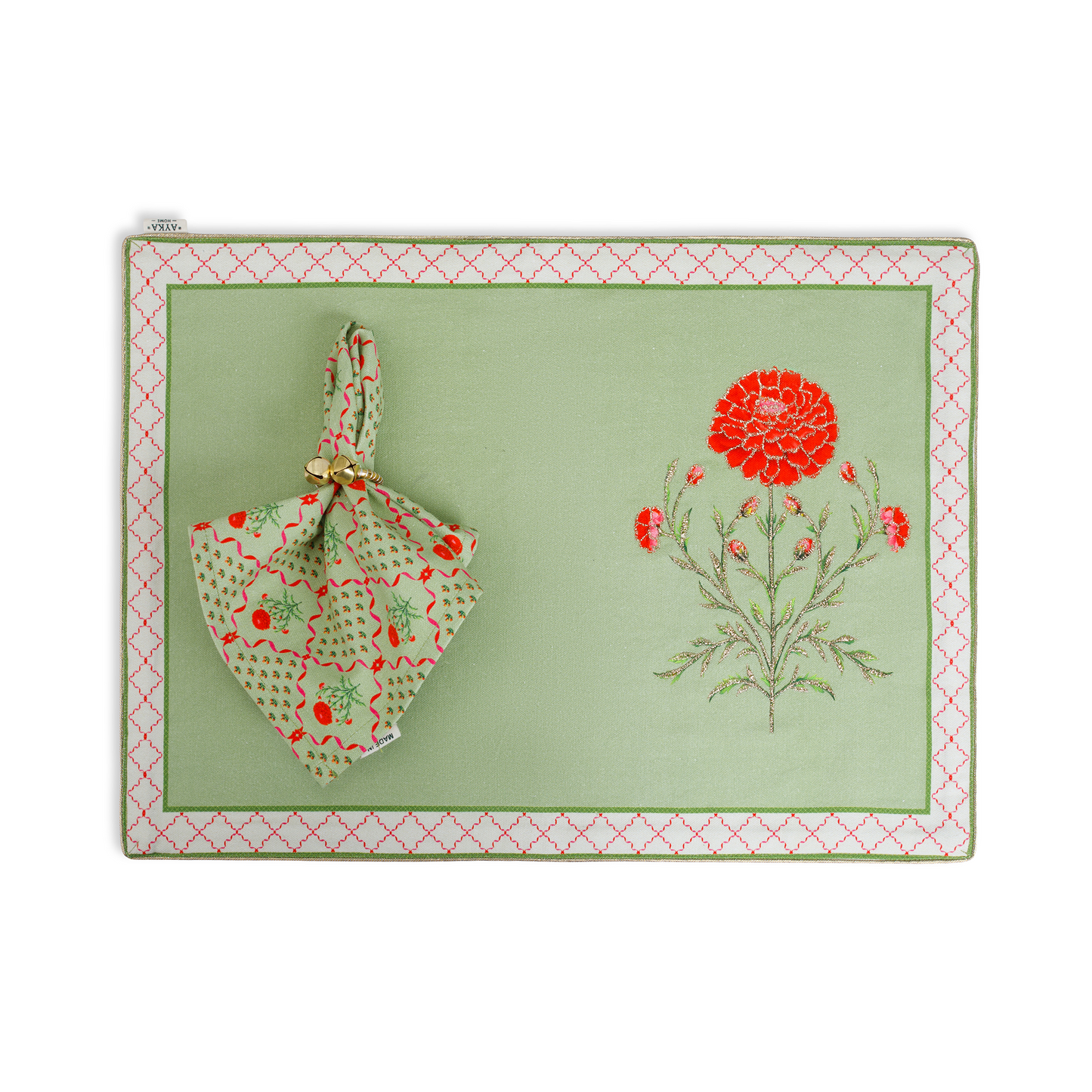 Marigold Table Mat - Green