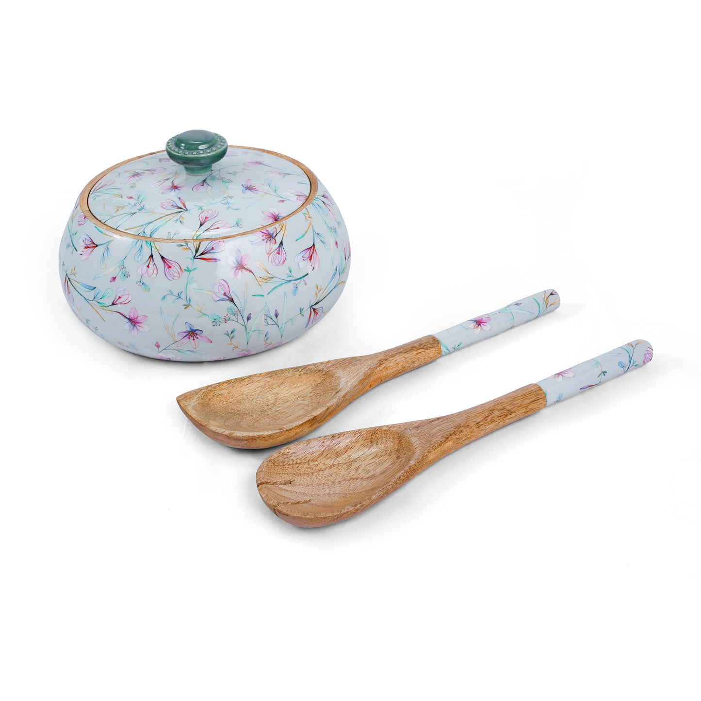 Bowl With Lid And Spoon Set - Grey