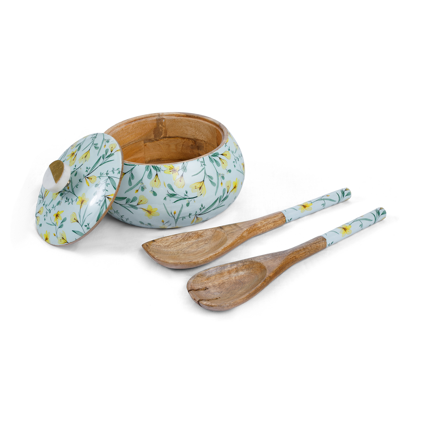 Bowl With Lid And Spoon Set - Green