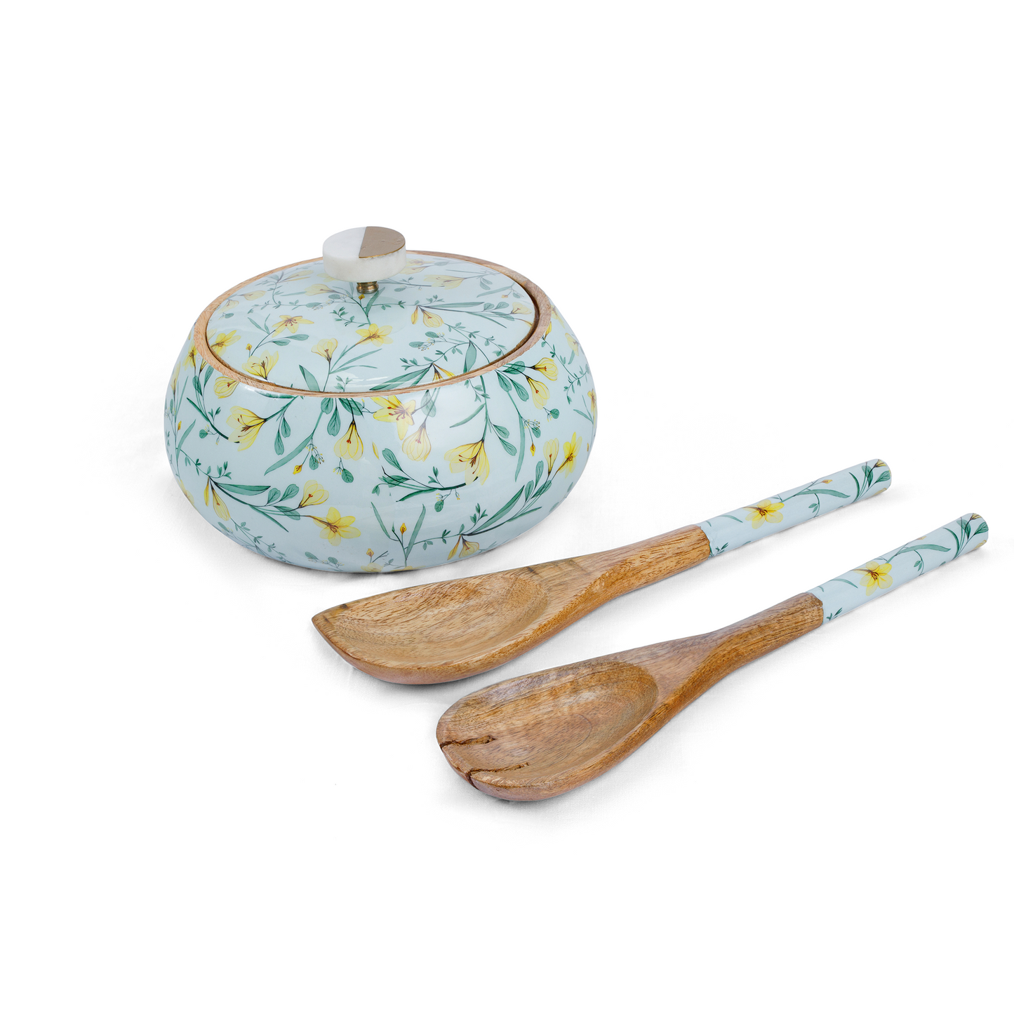 Bowl With Lid And Spoon Set - Green