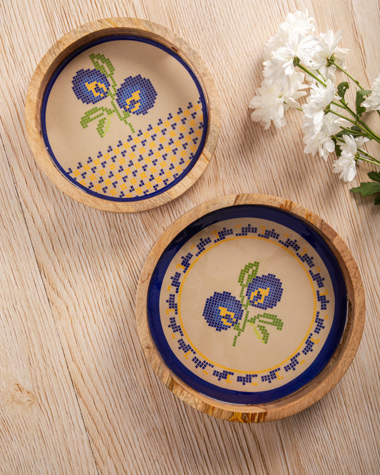 Set of 2 trays - Aparajita - Beige